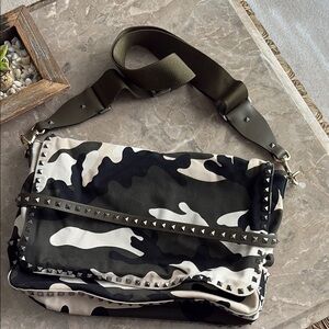 Valentino Camouflage Rockstud Messenger Bag